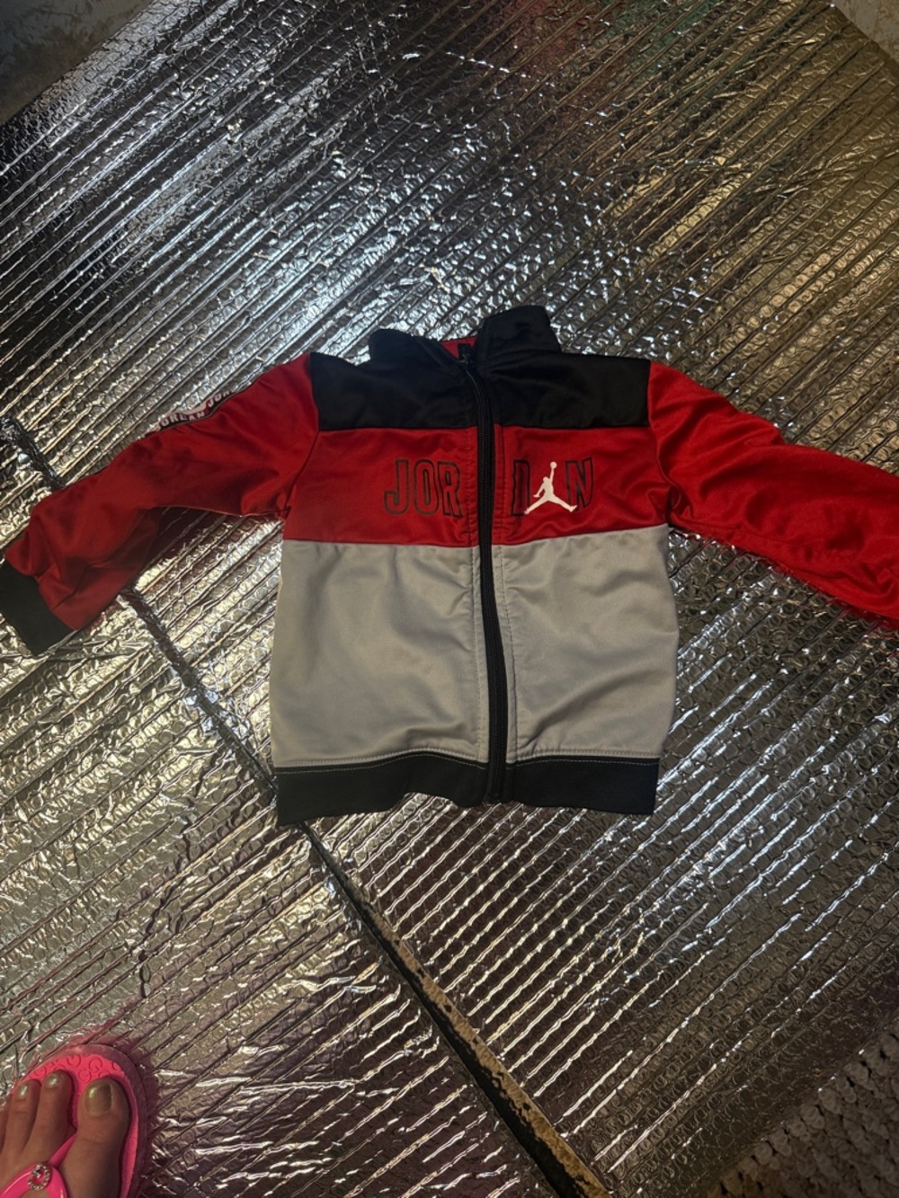 Jordan Boys Colorblock Zip Jacket - Red, Black, Gray